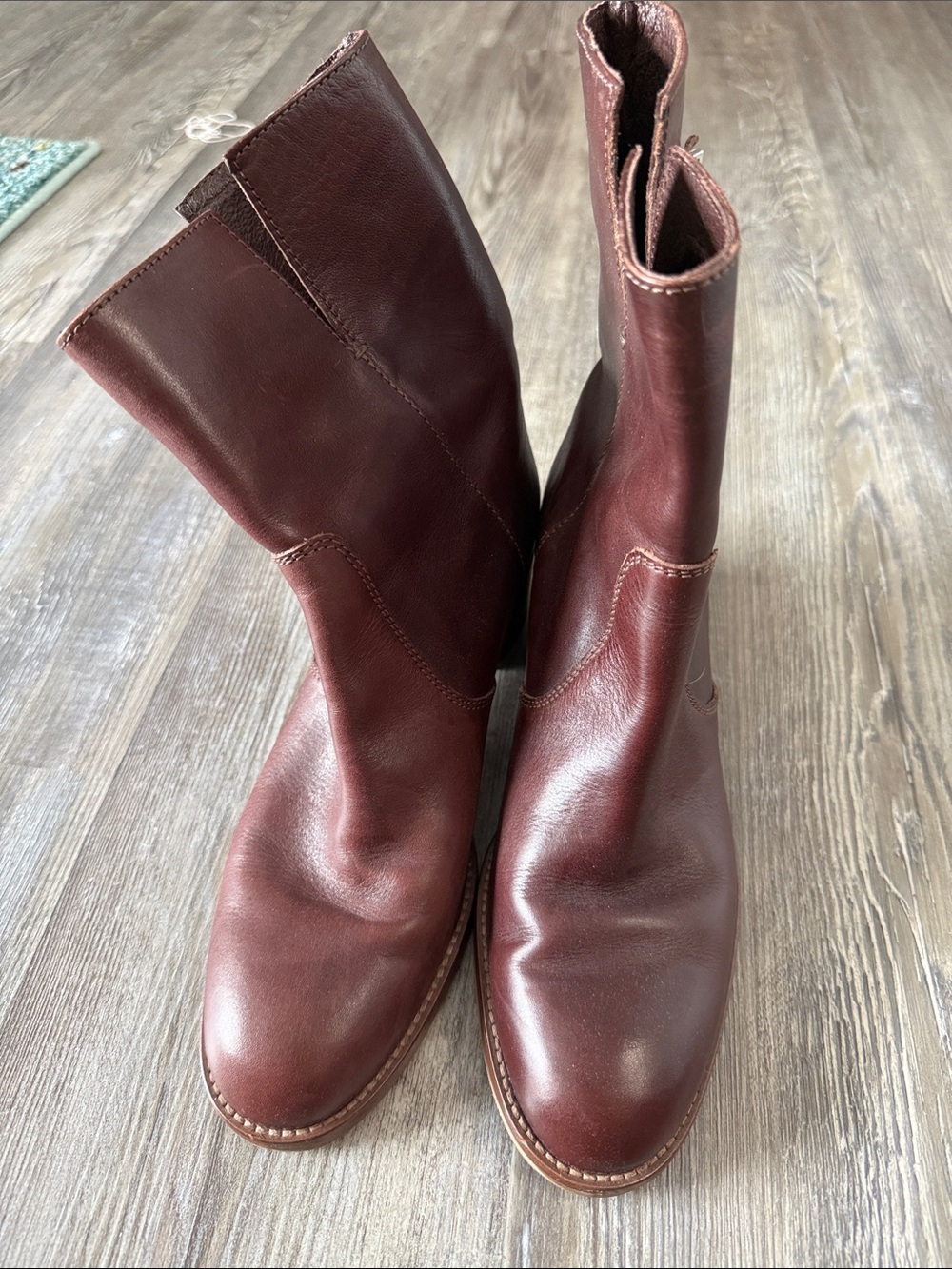 NWOT J Crew Leather Mid-Calf Boots in brown